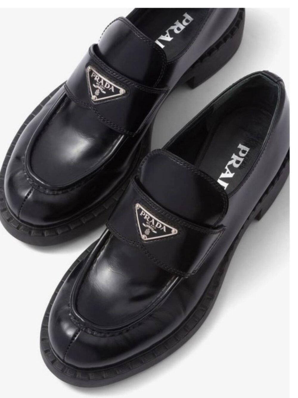 Brand new Prada sz 7 brushed leather loafers- $1,300 RETAIL